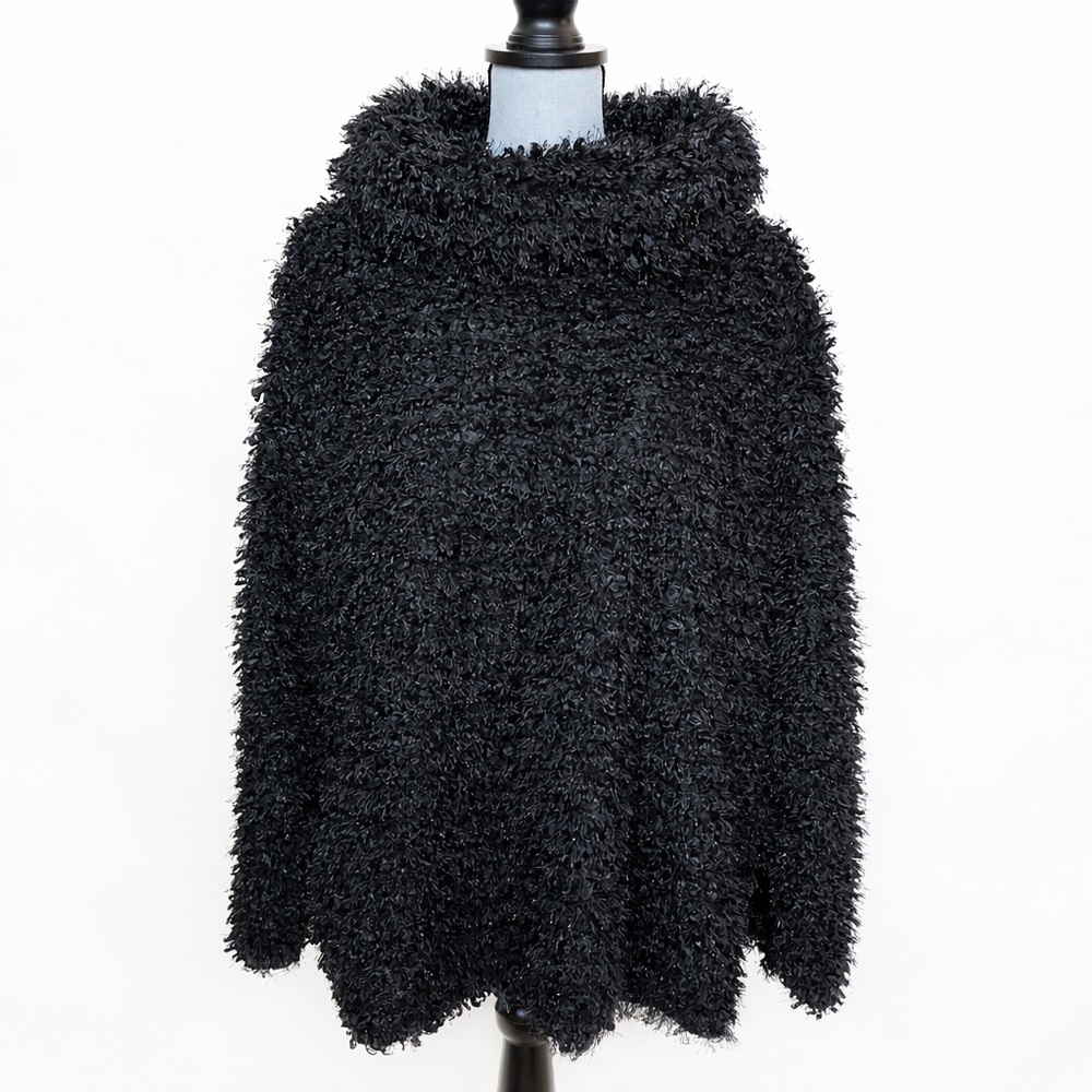 Westbound Black Fuzzy Eyelash Knit Sweater – Size Large